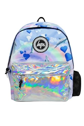 Image of hype Holo Rainbow Dolphins Backpack (One Size) (Multicoloured)