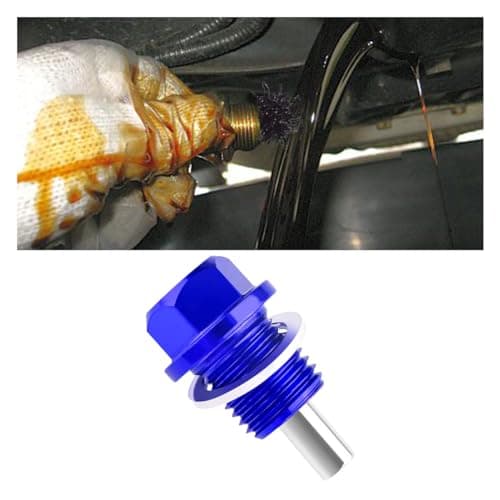 Image of M14×1.5 Magnetic Oil Drain Plug, Oil Pan Drain Nut Bolt Change Kit with Crush Washer Gaskets, Compatible with Most Ford, GM, Hyundai, KIA and Accord, Civic, Pilot, Odyssey (Blue)