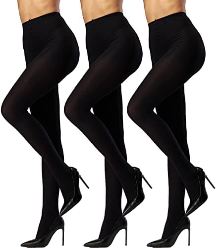 Image of SENTELEGRI 3 Pairs Soft Feel All Day Comfort Run Resistant 40 Denier Opaque Tights Multipack (as8, alpha, s, regular, regular, Black)