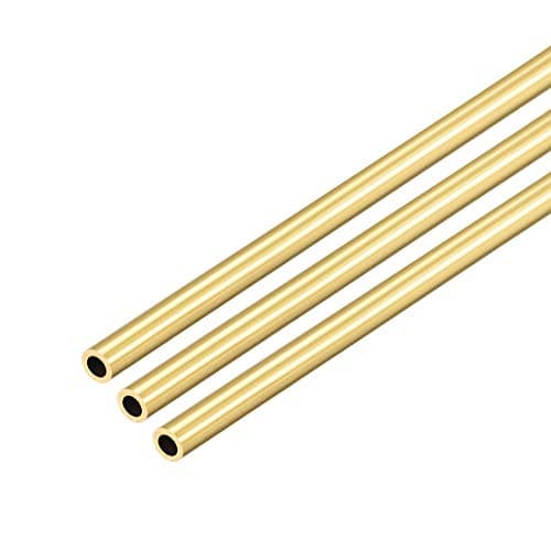 Image of sourcing map Brass Round Tube, 300mm Length 3mm OD 0.5mm Wall Thickness, Seamless Straight Pipe Tubing 3 Pcs
