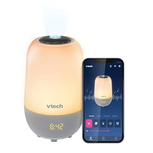 Image of VTech BC8314 V-Hush Pro 2 Bluetooth Sleep Training Soother Speaker, One Touch Night Light Offers Over 250 Color Choices, 100 Stories, 100 Classical Songs, 10 Lullabies and 10 Natural Sounds.