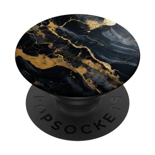 Image of Black-Gold Marble modern elegant luxery design PopSockets Adhesive PopGrip