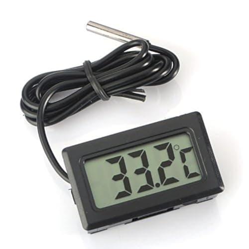 Image of WINGONEER Digital LCD Thermometer Temperature Monitor with External Probe For Fridge Freezer Refrigerator Aquarium --Black