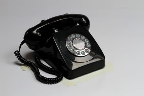 Image of GPO 746 Push-Button 1970s-style Retro Landline Phone - Curly Cord Authentic Bell Ring - Black
