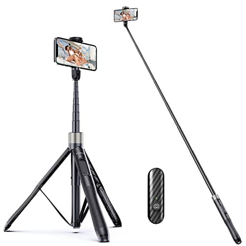 Image of ATUMTEK 65" Selfie Stick Tripod, All in One Extendable Phone Tripod Stand with Bluetooth Remote 360° Rotation for iPhone and Android Phone Selfies, Video Recording, Vlogging, Live Streaming, Black