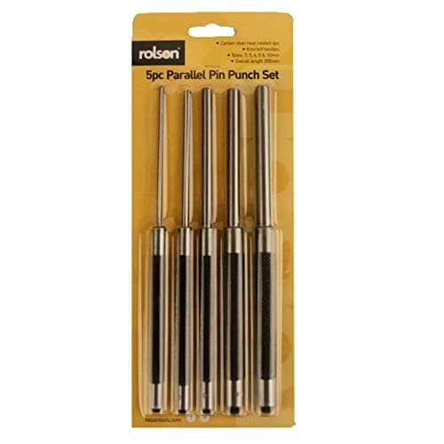 Image of Rolson 26269 8-inch Parallel Pin Punch Set in Pouch - 5 Pieces