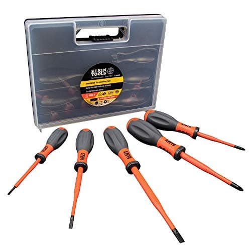 Image of VDE Insulated Screwdriver Set, 5-Piece with Ergonomic Handles, VDE Approved, Klein Tools 32268INS, Orange