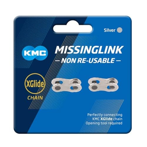 Image of KMC xGlide 9/10/11 Speed Non-Reusable MissingLink Joining Link, Silver, 2 Pairs
