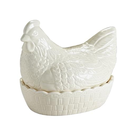 Image of Mason Cash Cream Hen Egg Nest | Rustic Farmhouse-Style Kitchen Tidy & Egg Storage | Durable Dolomite | Chip-Resistant Design