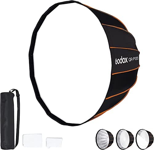 Image of GODOX QR-P120 120 cm / 47.24 Inch Deep Parabolic Softboxes with Quick Release Bowens Mount Softbox for Godox SL-60W VL150 VL300 UL150 SL150WII SZ150R
