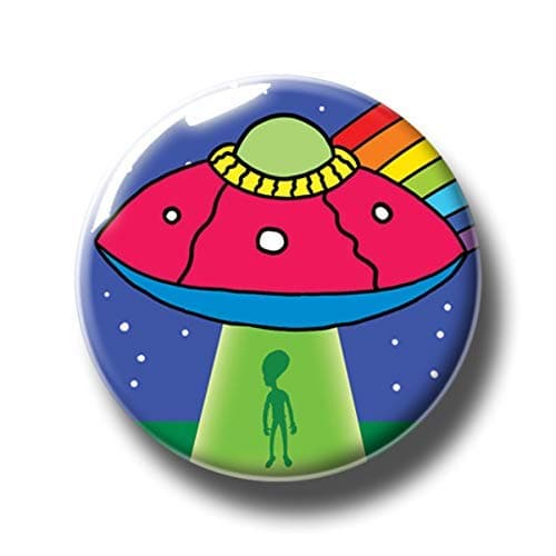 Image of UFO Badge/UFO Pin/Alien Badge/Alien Pin/Space Badge/ET Pin Badge
