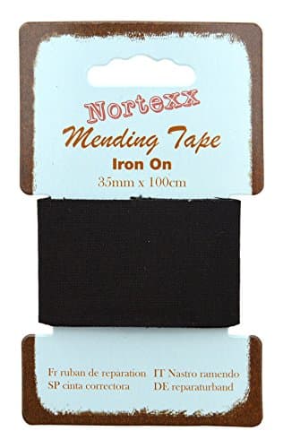 Image of Nortexx Iron On Fabric Repair Tape, Black – Durable Mending & Patching Solution for Clothing and Upholstery