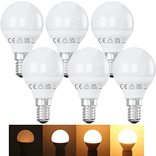 Image of Belns Melns E14 LED Bulb Dimmable, 2700K Warm White, 5W (Equivalent to 40W) Small Edison Screw Golf Ball (SES), Flicker Free Dimmable - Pack of 6