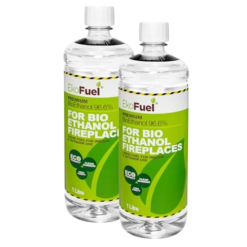 Image of EKOFUEL (2 x 1 Litre) Premium Bioethanol Fuel – Liquid Fuel for Fires Pits, Fireplace | High Purity Clean Burning Bio| Indoor & Outdoor Ethanol Fuel