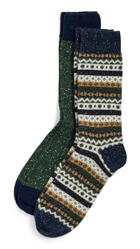 Image of Barbour Men's Fair Isle Socks 2 Pack, Classic Mix, Medium