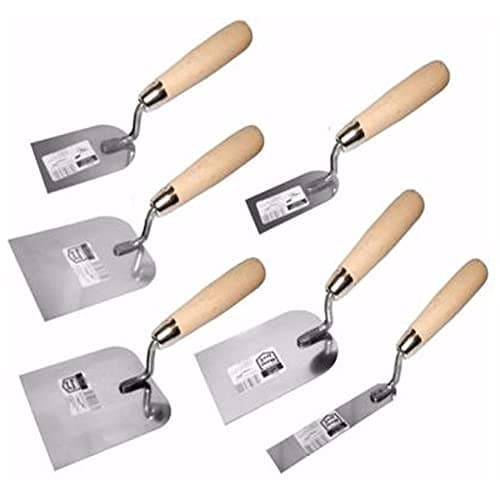 Image of Toolty Stainless Steel Stucco Trowel, Wall Putty Trowel, Plastering Trowel, Finishing Trowel - 30, 50, 60, 80, 100, 120, 30x160mm - for Brickwork and Plastering - Wooden Handle - DIY - TLTY-S009