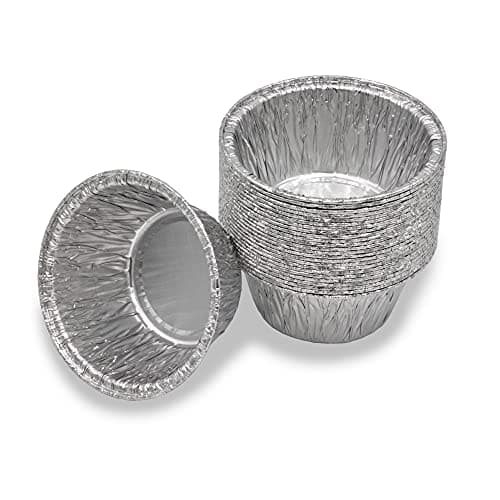 Image of Mamatura 25 round aluminium trays, drip trays, grill trays, suitable for many standard grill models with round collection containers, Char-Broil Landmann Disposal drip pans