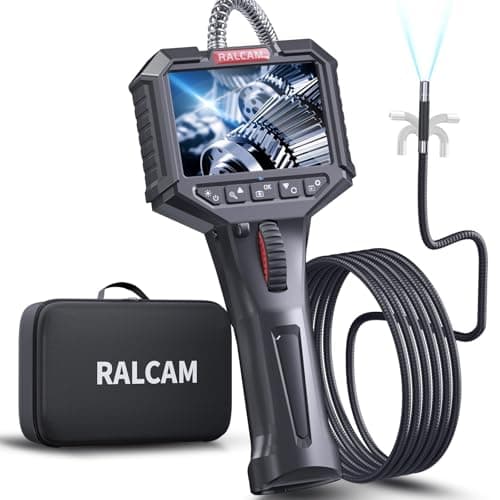 Image of RALCAM Two-Way Articulating Borescope, 3.5" Industrial Endoscope Camera with Light Semi-Rigid Video Inspection for Automotive Engine, HVAC, Mechanical, Wall (8.5MM-10FT Semi-Rigid)