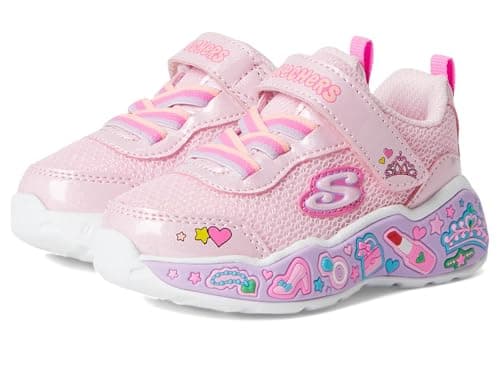 Image of Skechers Baby Girl's Play Scene Fun Squad Sneaker, Light Pink Synthetic/Multi Trim, 7 UK