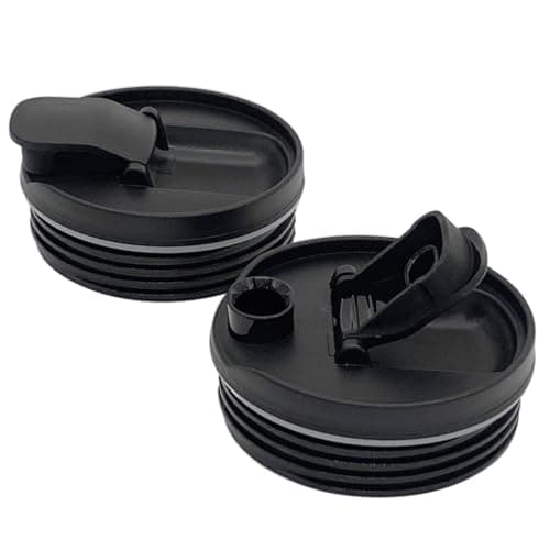 Image of 2 Pack Dia. 7.5cm Flip Top to-Go Lid Compatible with Ninja Nutri Blender Cup QB3001UKS/ QB3000/ BL770/ BL780/ BL660/ BL740/ BL810