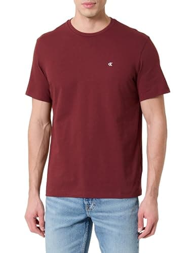 Image of Calvin Klein Men's SS Classic Monogram TEE LV04RD254G Tees, RED (Mocha Moment), S