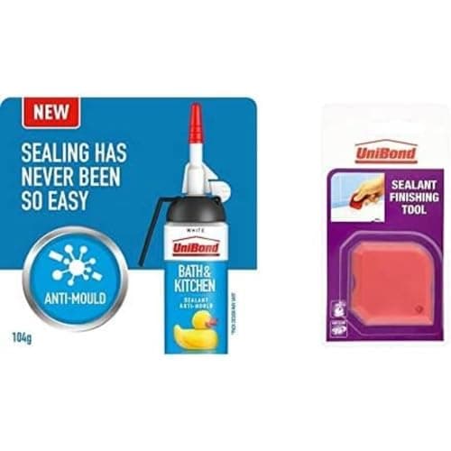 Image of Unibond Bath & Kitchen Sealant White, Easy-Pulse 104 g Including Finishing Tool