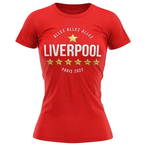 Image of Purple Print House Liverpool Football Shirt, Paris 2022 Cup Final Partisan, Liverpool T-Shirt Womens Girls Top Adult (XX-Large, Red)