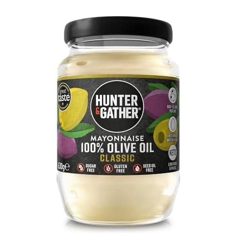 Image of Hunter & Gather Olive Oil Mayonnaise 630g | Made with Olive Oil & British Free Range Egg Yolk | Paleo, Keto, Sugar and Gluten Free Mayo