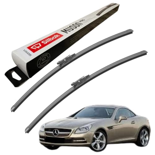 Image of Silbak Windscreen Wipers, fits for MERCEDES-BENZ SLK-CLASS (01/2011-12/2015) Front Wiper Blades, 550mm/550mm