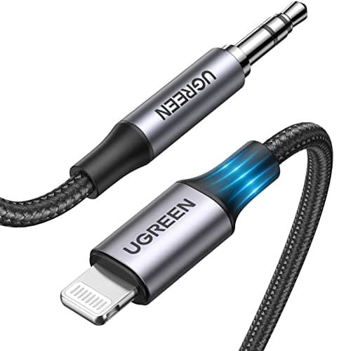 Image of UGREEN Aux to Lightning Cable 3.3FT [MFi Certified] Stereo Lightning to 3.5mm Headphone Jack Lead Aux Cable for iPhone in Car Audio Compatible with iPhone 14 Pro Max 13 12 11 XR iPad Pro 11 Mini (1M)