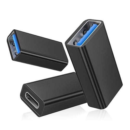 Image of BASESAILOR USB C Female to USB A 3.2 Female Adapter 3 Pack,Type C to Type A Connector,OTG Data Transfer Converter 10Gbps for iPhone 17 16,iPad Air,MacBook Pro,Laptops,Tablets,Galaxy,USBA Peripherals