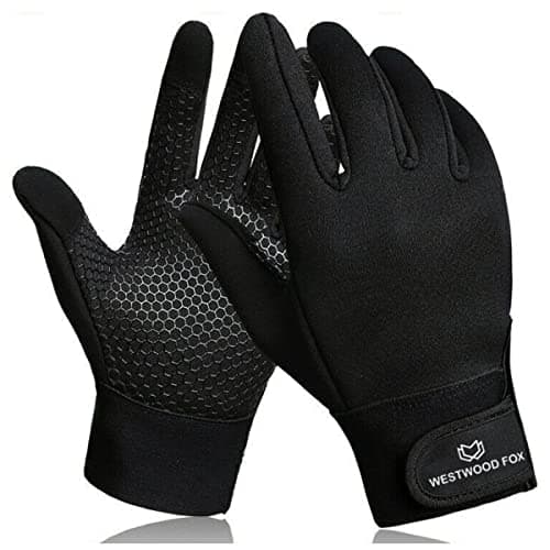 Image of WESTWOOD FOX WFX Thermal Gloves Winter Cycling Gloves Thinsulate TouchScreen Slightly Waterproof Anti Slip Windproof Mens Gloves gifts for Men Women (Black, M)