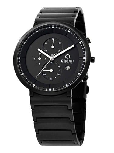 Image of Obaku Denmark Men's Watch with Date and Stopwatch V147GBBSB1, Bracelet