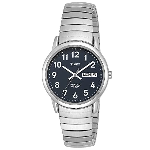 Image of Timex Classic Men's Quartz Watch with Blue Dial Analogue Display and Silver Stainless Steel Bracelet T20031PF