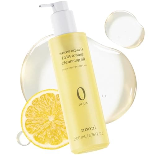 Image of NOONI Korean Facial Oil Cleanser - Snow Aqua 0 LHA Toning Cleansing Oil | Makeup Cleansing, Double Cleansing, Blackhead Control, Pore Cleansing Oil for Face, 200ml, 6.76 Fl. Oz.