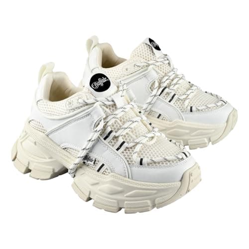 Image of Buffalo Saturn Lace Womens Trainers White 6 UK