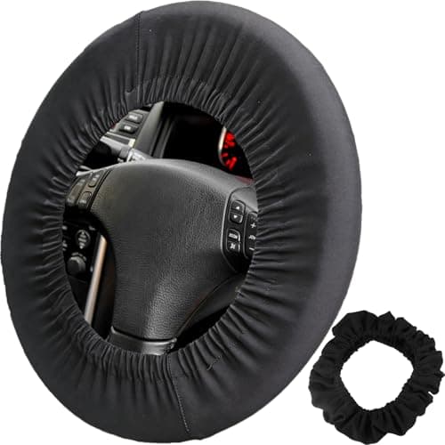 Image of 1Pc Black Steering Wheel Cover for Disklok, Soft PVC Material Car Steering Wheel Protector Cover Anti-slip Breathable, Protects From Scratches for Steering Wheel for Car Enthusiasts