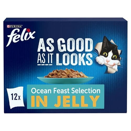 Image of FELIX As Good As it Looks Ocean Feasts Wet Cat Food 12x85g (Pack of 4)