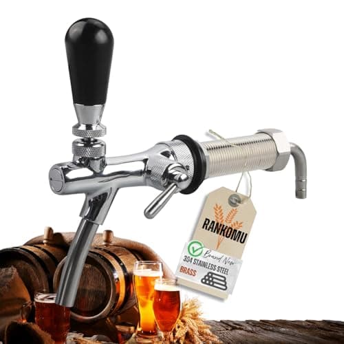 Image of Rankomu G5/8in Beer Faucet with Pump Flow Control, Adjustable, 304 Stainless Steel, Chrome Plated & Brass Beer Keg Tap for Home Brew, Bars, Restaurants