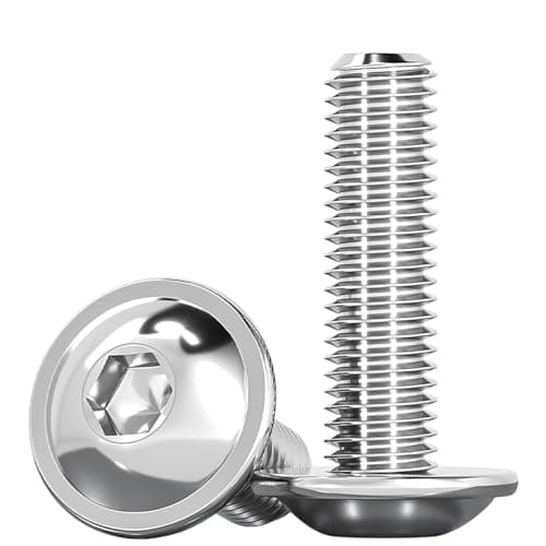 Image of Humyu M5 Hex Head Bolts 25mm, M5 Flanged Button Head Bolts, 304 Stainless Steel Furniture Fully Threaded Fasteners, Allen Socket Drive, for Metal & Woodworking (Pack of 20)