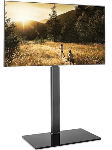Image of FITUEYES TV Floor Stand for 32 to 60 inch TVs, Free Standing TV Stand with Swivel Bracket, Height Adjustable, Holds 30kgs, Max VESA 600x400mm Black