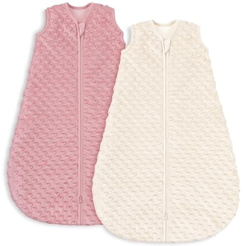 Image of Yoofoss Baby Sleeping Bag 1.5 Tog - 6-12 Months 2 Pack Winter Sleeping Bag Baby with Plush Dots Warm Sleep Sack for Newbron Infant Toddler Warm