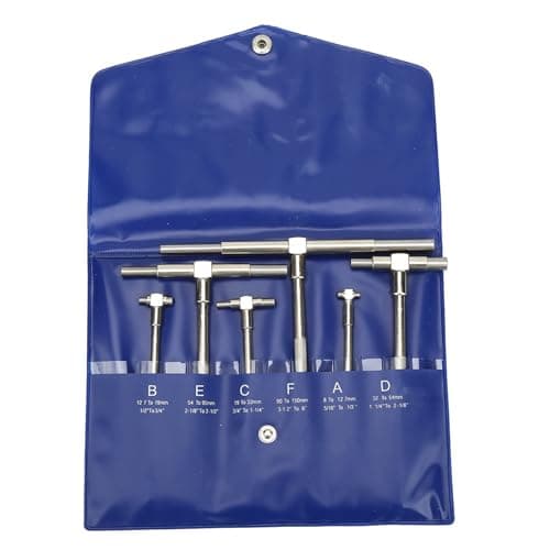 Image of 6Pcs Telescopic Gauge Set 8-150mm | Adjustable Inner Diameter Gauge for Bore Measurement | Nickel-Plated T-Bore & Square Head Measuring Tools