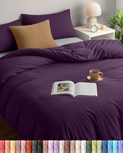 Image of Utopia Bedding Duvet Cover Double - Soft Microfibre Polyester with Pillow cases - Quilt Cover Set (Purple)