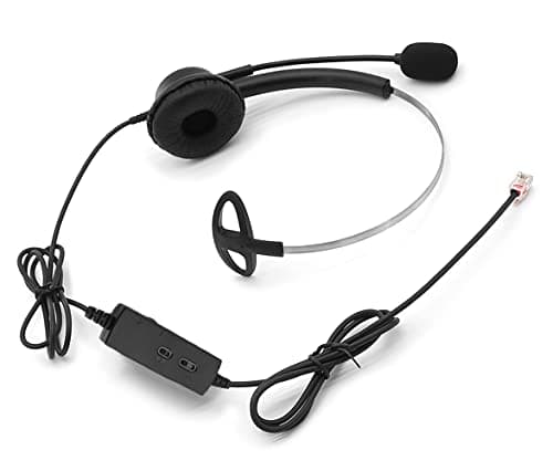 Image of SUNDELY IP Office Phone Headset Earpiece RJ9 for Alcatel Avaya BT Converse Paragon Cisco Grandstream Mitel NEC Panasonic Polycom Snom Yealink Volume Control Adjustable Mic Monaural Noise Cancelling