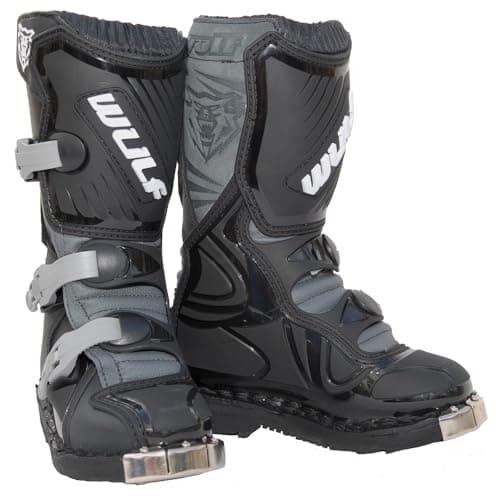 Image of MOTORBIKE WULFSPORT KIDS MX ENDURO BOOTS Motorcycle Motocross Sport Racing Boots BLACK (UK 5 / EU 38)