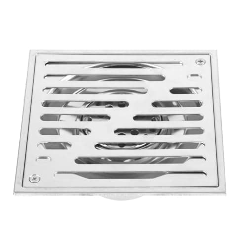 Image of Square Shower Floor Drain, Bathroom Tile Insert Drain, Chrome Floor Drainer with Removable Strainer Cover, Anti-Clogging Shower Drain for Bathroom, Kitchen, Washroom, Garage ¨C 150x150mm