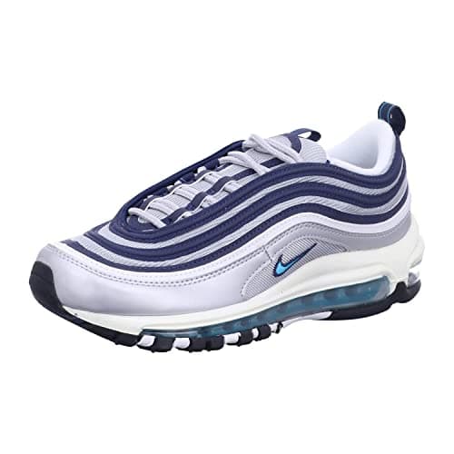 Image of Nike Men's Air Max 97 Trainers, Metallic Silver Chlorine Blue, 6 UK