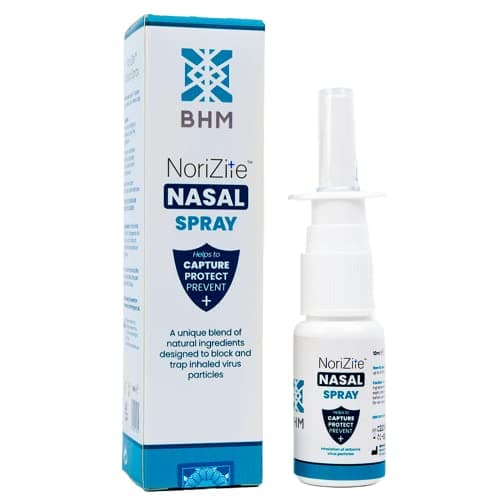 Image of BHM NoriZite Nasal Spray – New Long-Lasting Natural Barrier Designed to Help for Virus Protection, Cold & Flu Blocker, Allergy & Hayfever Prevention | Scientifically Proven 6+ Hrs Protection (10m)