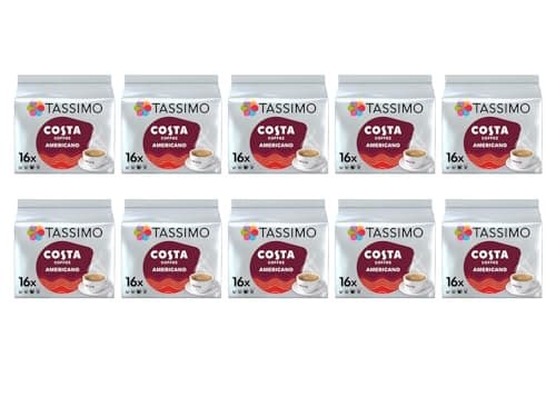 Image of Tassimo Costa Americano Coffee Pods - 10 Packs (160 Drinks)